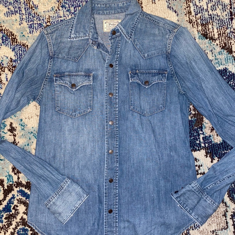 Women Denim Polo Shirt